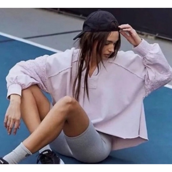 Free People Spin Hooded Pullover Sweatshirt Lilac S NWT - Picture 10 of 12